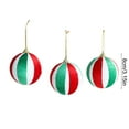 thumbnail image 3 of Christmas Ball Ornaments 3.15" Hanging Ornaments Red Green White Christmas Balls Polka Dots Stripes Plastic Balls for Xmas Tree Decoration, 3pcs, 3 of 6