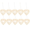 thumbnail image 1 of 10 piezas de 80 mm para decoración de bodas, adornos de madera con forma de corazón, para scrapbooking, manualidades y decoración con cuerda., 1 of 7