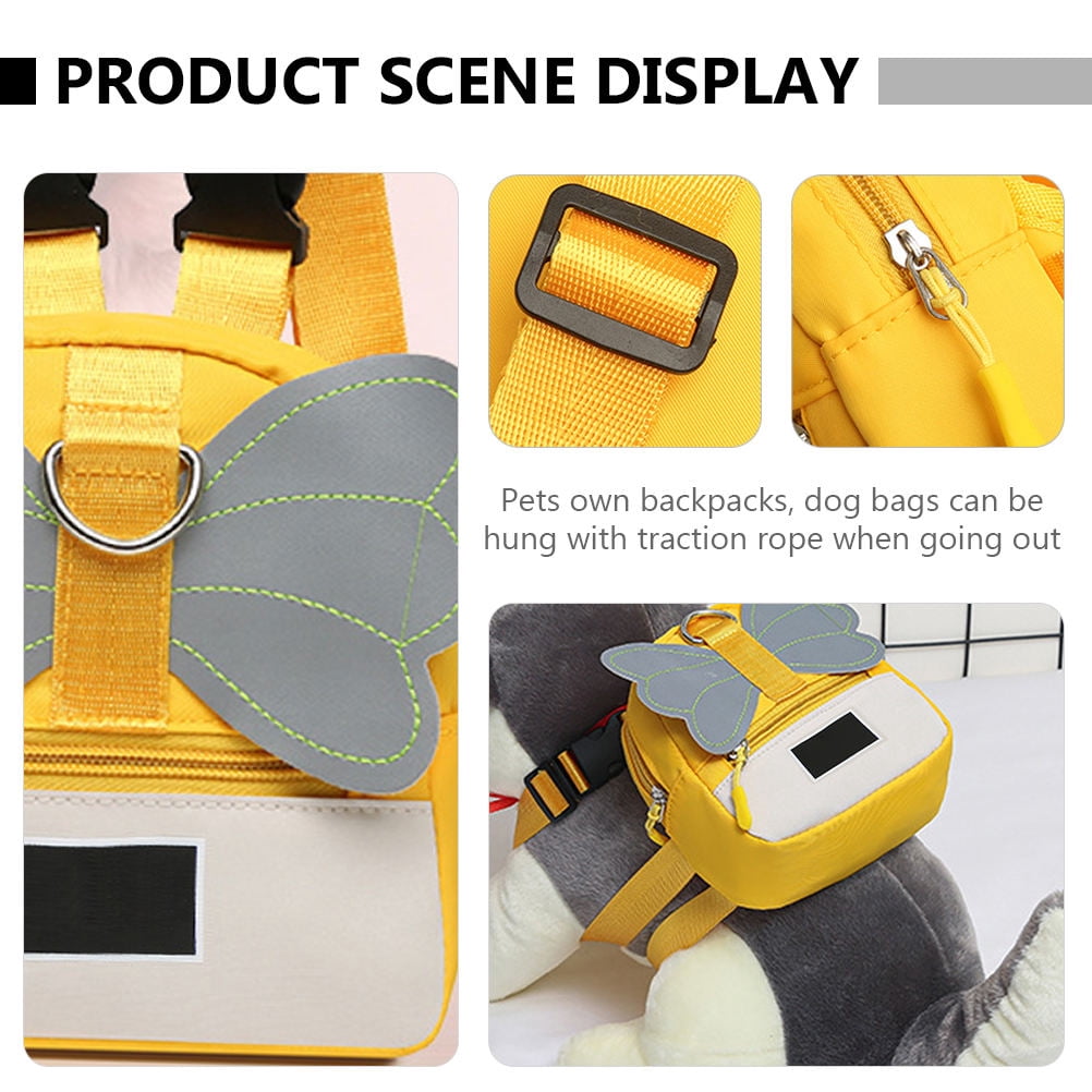 MERRYHAPY Canvas Dog Backpack Carrier, Adjustable Self-Wearing Pet Bag for Small to Medium Dogs
