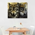 thumbnail image 2 of Nawypu  Black and White Wolf Wall Art Christian Two Wolves Poster Wolves King and Queen Crown Picture Motivational Canvas Print Painting for Bathroom Bedroom Office Framed Artwork, 2 of 6