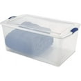 thumbnail image 6 of REBESCO 4 Pack Latch Box Plastic 105 Qt, Clear Plastic Storage Bins with Lid, White & Blue, 6 of 9