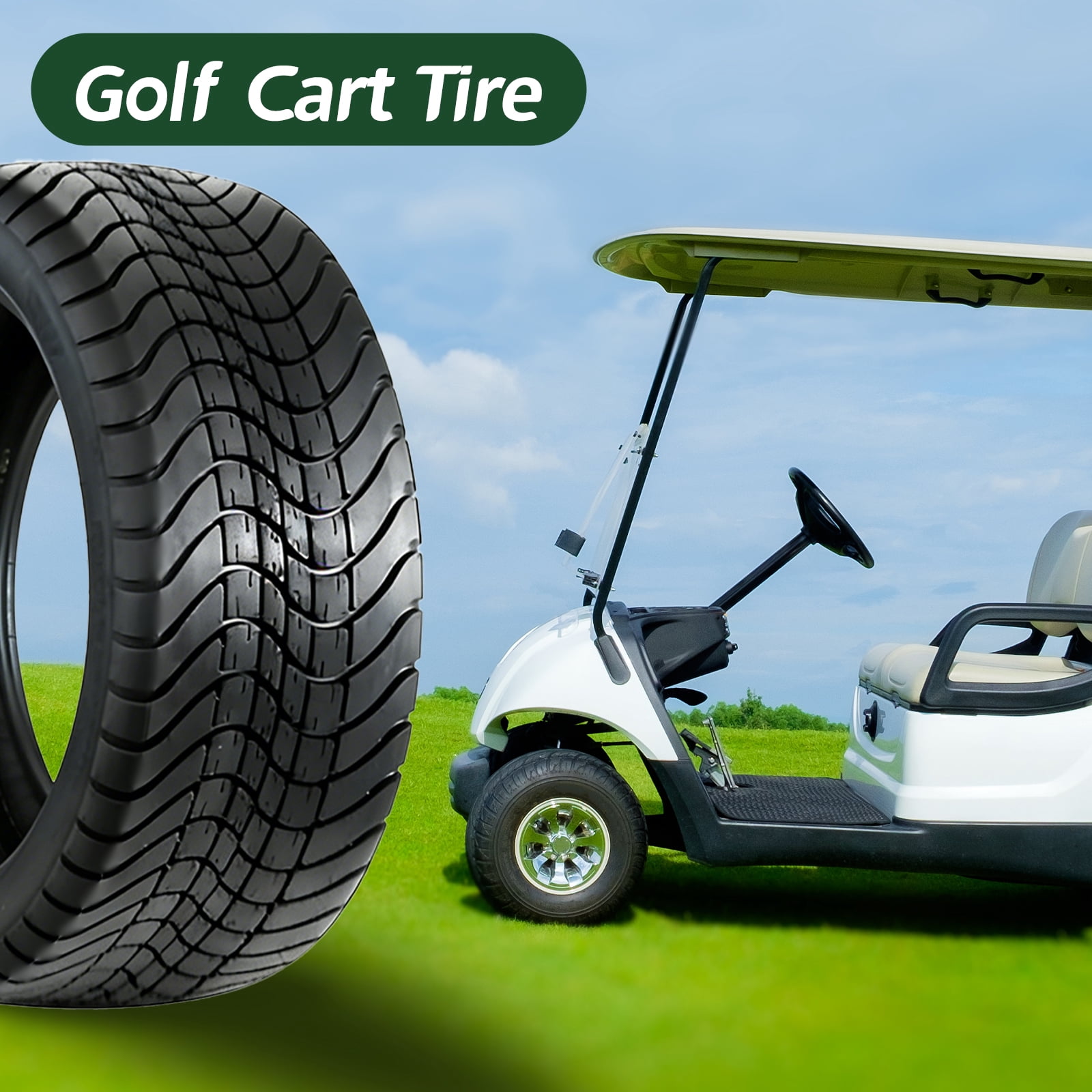Hi-Run 2 Set P825 215/50-12 4PR Turf Safe Tubeless Golf Cart Tires Fits 18X8.50-12