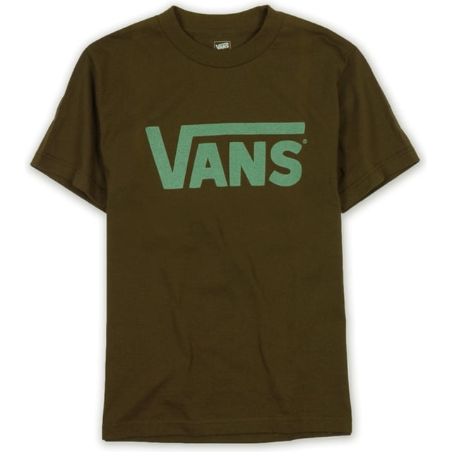 Vans Classic Logo Camiseta gráfica para hombre, marrón, grande Vans Camiseta gráfica