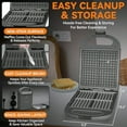 thumbnail image 5 of Multi Shapes Waffle Iron Combo Mini American Classic Belgian and Chaffle Maker 2 Silicone Molds Graphite, 5 of 7
