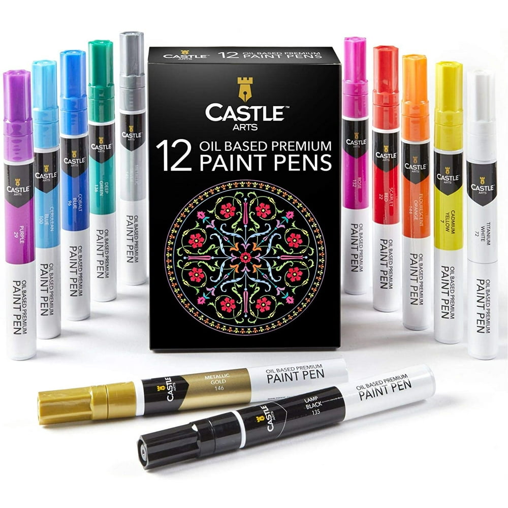 castle-art-supplies-12-oil-based-paint-pens-vibrant-premium-colored