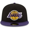 thumbnail image 2 of Men's New Era Black/Purple Los Angeles Lakers Official Team Color 2Tone 59FIFTY Fitted Hat, 2 of 4
