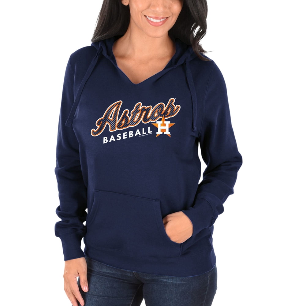 Women's Majestic Navy Houston Astros Fresh & Exciting VNeck Pullover