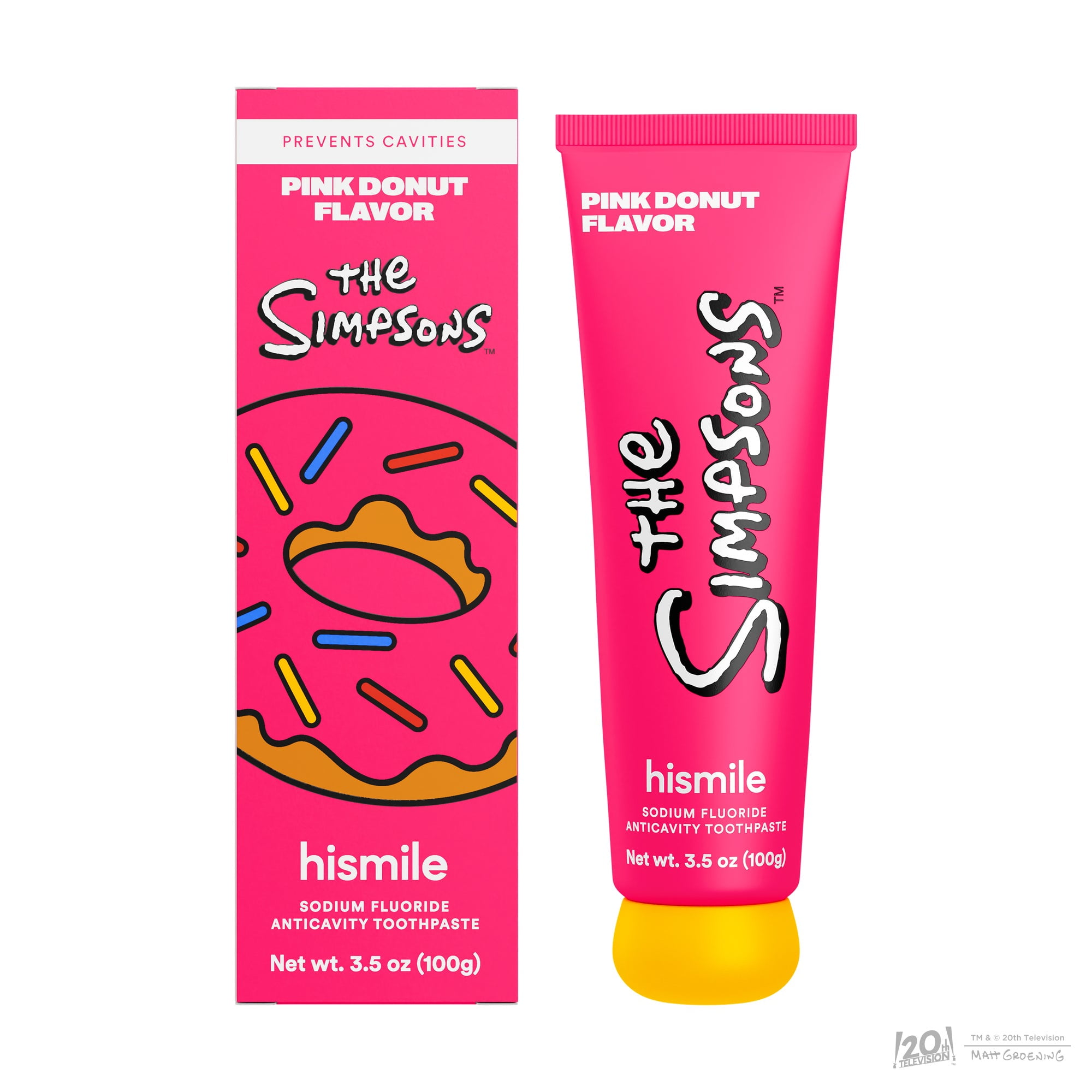 (3 pack) The Simpsons Pink Donut Anticavity Toothpaste