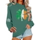 thumbnail image 4 of Camiseta Impresa de Navidad Casual de Manga Larga de las Mujeres, Sudadera con Capucha de Cuello Redondo para las Vacaciones de Invierno, 4 of 6