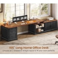 thumbnail image 3 of 70.9" Farmhouse L Shaped Computer Desk with 3 Drawers and Storage Cabinet for Home Office, Study Writing Table with Storage Shelves, 3 of 7
