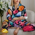 thumbnail image 6 of Lsque Underwater Diving Animals Pattern Long Sleeve Pajama Set for Women - Soft 2-Piece Sleepwear and Loungewear Set with Pockets, Comfy Nightwear-Medium, 6 of 7