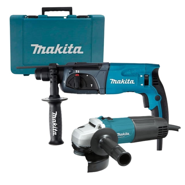 Combo Rotomartillo Cincelador Makita HR2470 y Esmeriladora M0901B 780W 540W