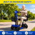 thumbnail image 6 of SACVON Mobility Scooters for Seniors with Thick Comfort Seat,USB Charging Port & Widened Front Guard,Powered Mobility Scooter for Adults,250W Motor,330 lbs Capacity,Blue, 6 of 11