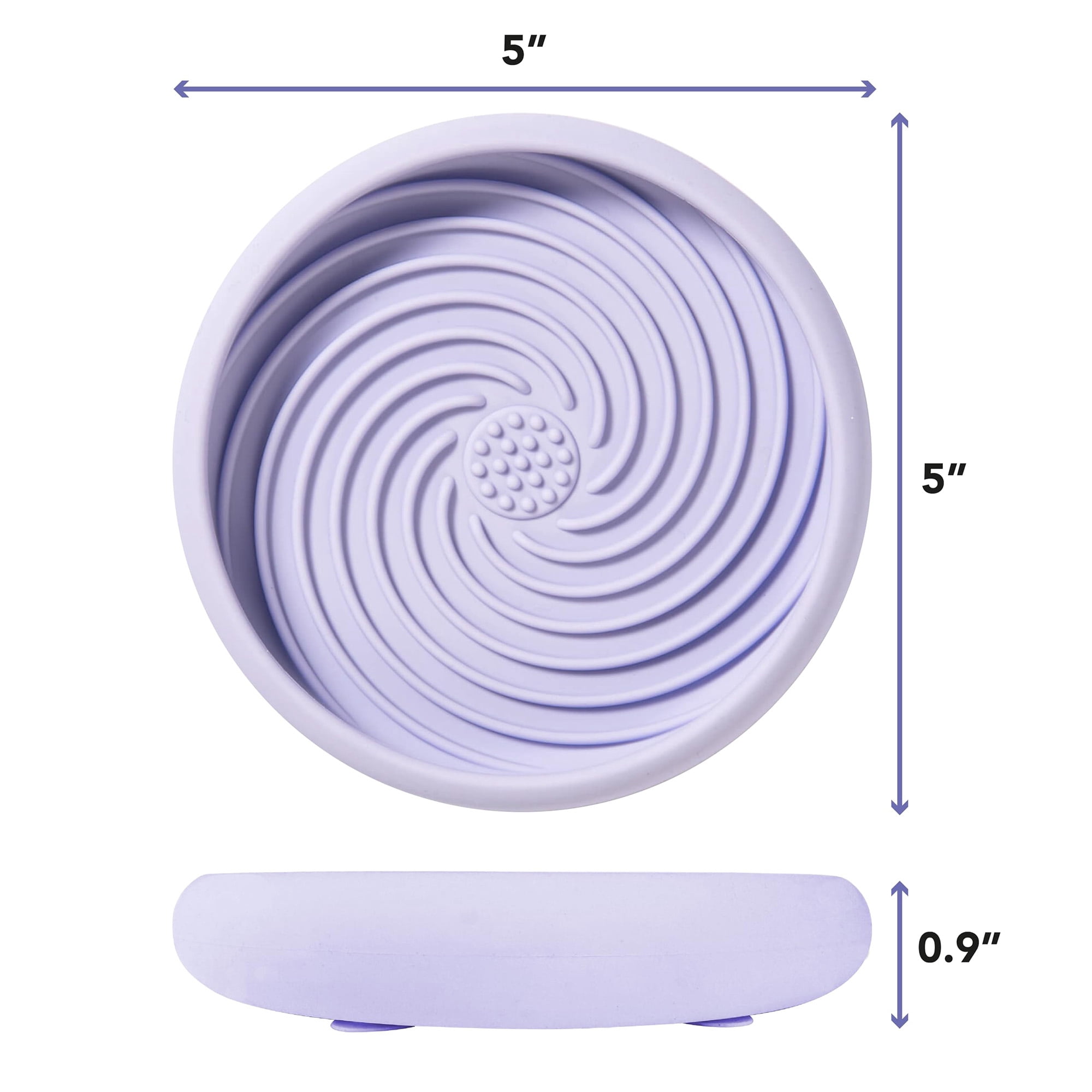 Silicone Lick Mat Slow Feeder for Cats and Small Dogs, Non Slip Suction Cups, Dishwasher Safe Pet Feeding Bowl, Extends Mealtime Reduces Anxiety, Perfect for Grooming Bathing Treats, Purple