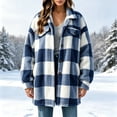 thumbnail image 6 of Womens Fleece Jacket Button Down Plaid Flannel Outerwear with Pockets Collar Warm Coat for Winter Weekend Wear Casual Fall Winter Outerwear, 6 of 9