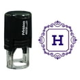 thumbnail image 1 of Printtoo Square Swirl Border Alphabet H Monogram Initial Self Inking Rubber Stamp Office Stationary, 1 of 3