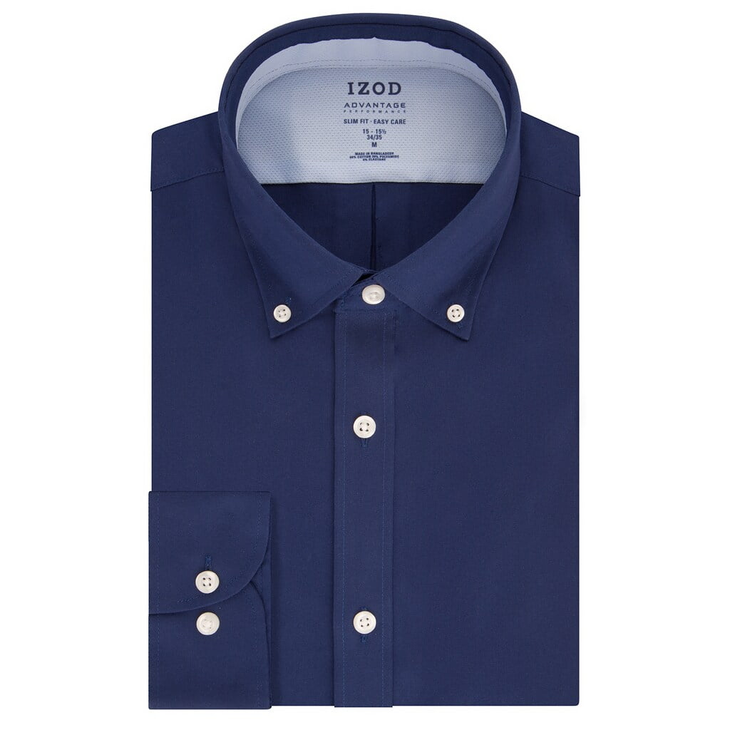 IZOD - Men's IZOD Advantage Performance Slim-Fit Button-Down Collar 