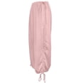 thumbnail image 2 of CUZIBR Girls Pants Solid Color Casual Lightweight Outdoor Joggers Wide Leg Loose Pants Elastic Waist Side Drawstring Slit Hem Adjustable Soft Casual Beach Trousers,Pink,140cm, 2 of 5