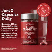Eu Natural Cranberry Pills UTI Defense Urinary Tract Health Supplement 10-in-1 Fast-Acting Capsules 60 Count