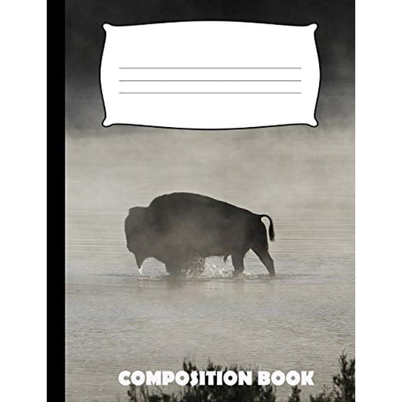Composition Book: Bison Composition Notebook Wide Ruled (Paperback)