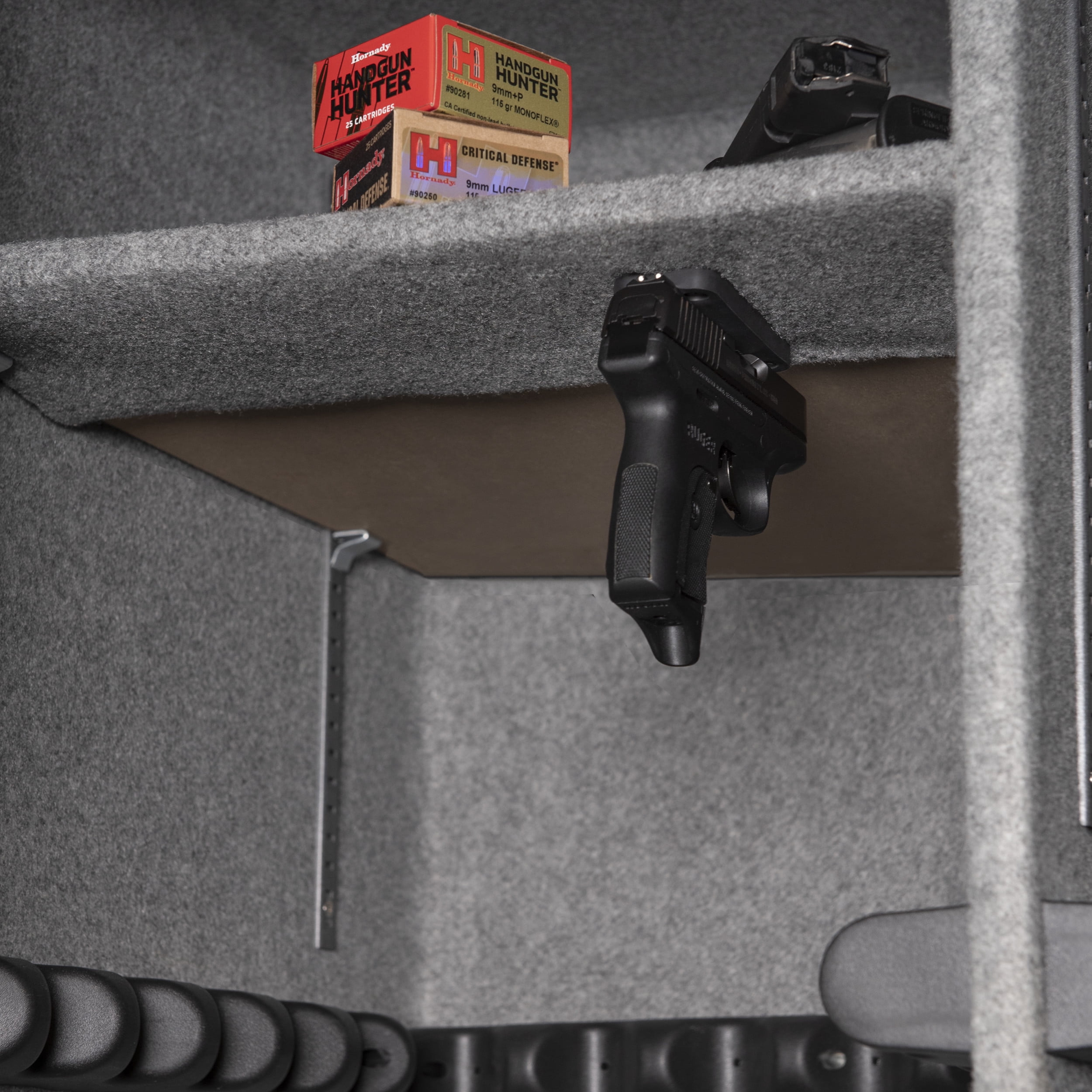 Allen Company Rubber Coated Magnetic Handgun Mount, 20 lbs., Black, Cast Metal, Magnet, Pistol Gun Case Magnet