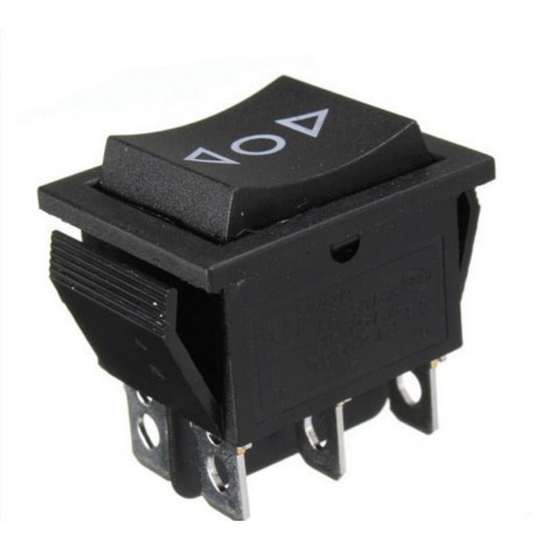 USA 8646 white rocker switch 10A 250VAC 15A 125CAV 3/4HP 6 pin DPDT chrome bezel 