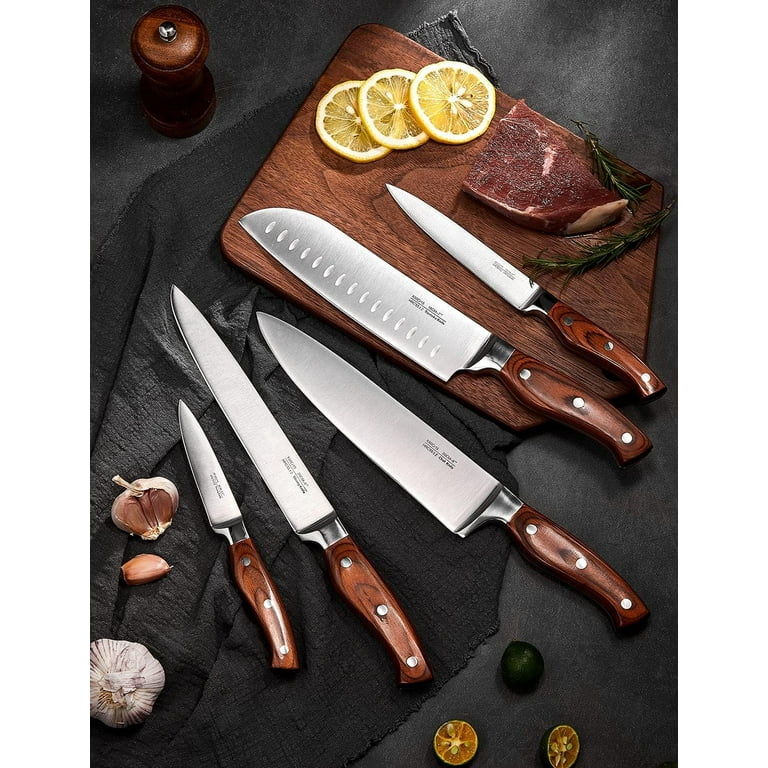 Knife Sets for Kitchen with block, Chef Knife Set 16 Pcs with