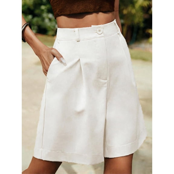 Women's Elegant Dressy Shorts Pleated Wide Leg High Waisted Shorts