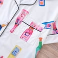 thumbnail image 6 of Womens Cute Pajamas 2 Piece Sleepwear Shorts Sets Short Sleeve Button Up Shirts Pjs Lounge Wear White, M, 6 of 7