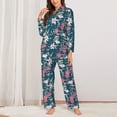 thumbnail image 2 of Fotbe Lilies Flowers Pattern Long Sleeve Pajama Set for Women,Sleepwear Set,2-piece Loungewear Set,Soft PJs Comfy Nightwear with Pockets -X-Large, 2 of 7