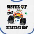 thumbnail image 3 of Inktastic Sister of the Birthday Boy Baby Terry Cloth Bib, 3 of 3
