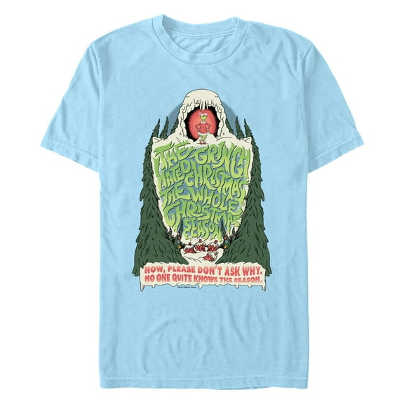 Men's Dr. Seuss The Grinch Hate Christmas Quote  Graphic T-Shirt