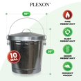 thumbnail image 5 of 10 Gallon(40 qt)Trash Can with Lid Outdoor Galvanized Metal Bucket with Locking Lid for Poultry Feed Bird Seed Storage Ash Garbage Trash Bin, 5 of 9