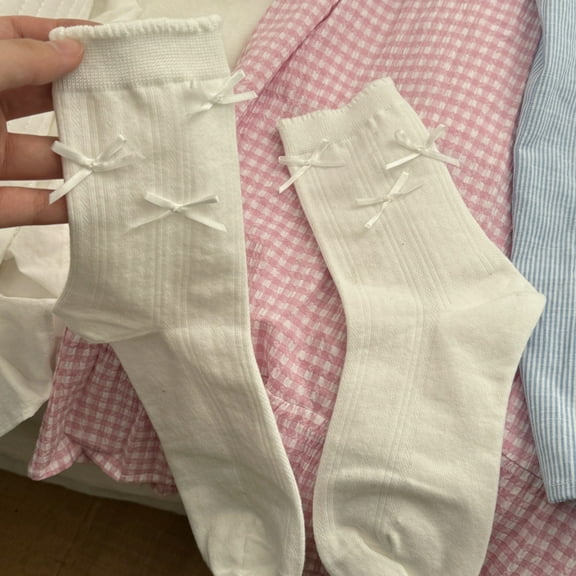 Zhuge 3Pairs Women Lace Socks Ruffle Frilly Socks - Comfortable Cotton Socks Cute Socks Princess Lolita for Ladies Gril，White B