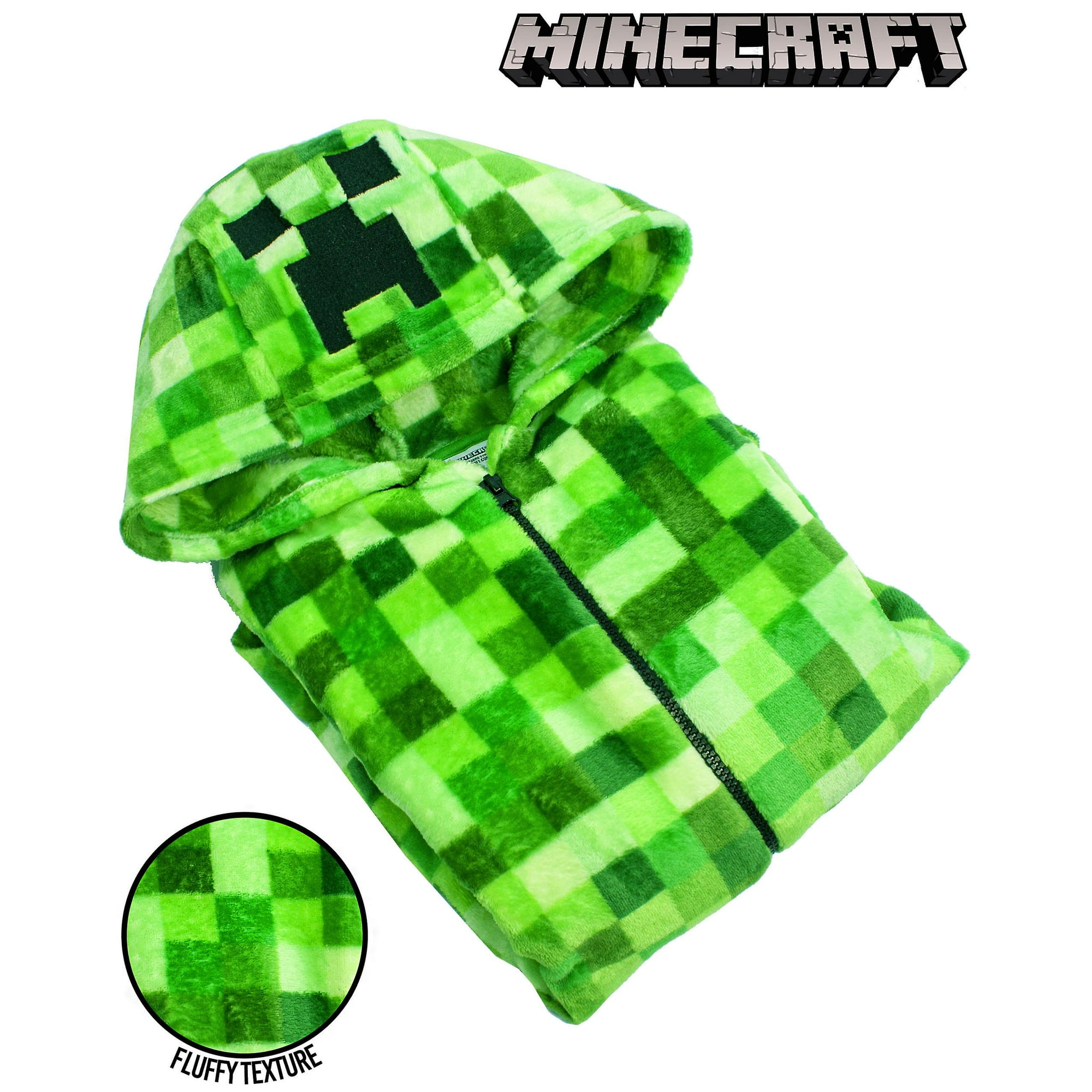Youyo Minecraft Creeper Onesie For Boys Girls Kids Green Soft Pixelated Sleepsuit With Creeper Face Hood Children s Gamer All In One Pyjamas Gif