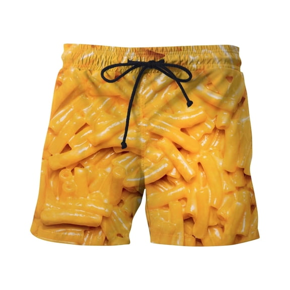 ZQUUVOU Men's Swim Trunks Quick Dry Drawstring Funny Food Printed Beach Swimming Shorts Sport Swimwear Summer Vacation Yellow