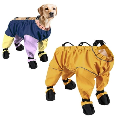 Waterproof Dog Shoes Leggings  Adjustable Suspender Boots for Dogs Winter Snow Rain Hiking Walking  Anti-Dirty Dogs Pants Reflective Pet Paw Protector for Small Medium Dogs