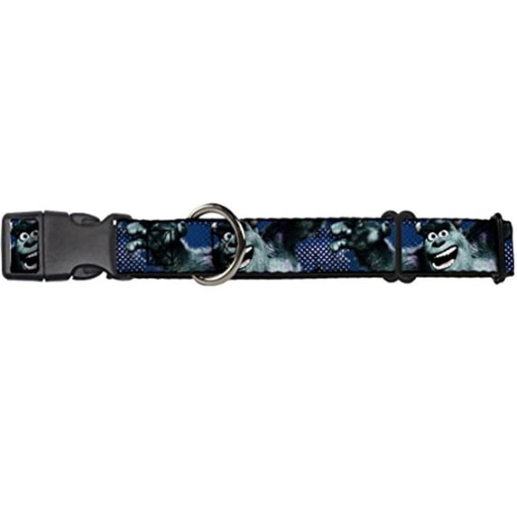 Buckle-Down Sulley Scare Pose Dots Blues White Disney Martingale Plastic Clip Collar