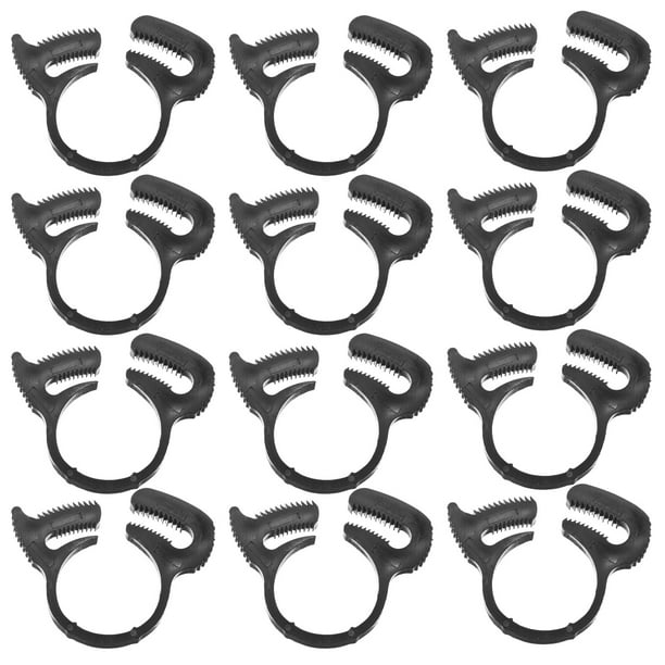 Uxcell 12-Pack Abrazaderas de Manguera de Nylon de Doble Agarre 3/4" 16.9-19mmmm Negro