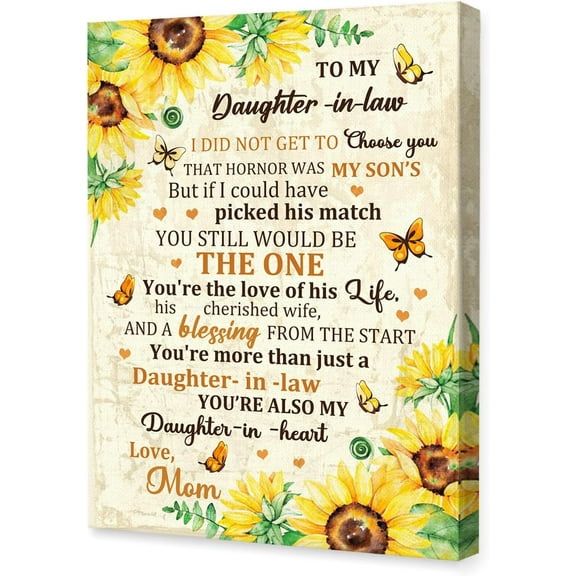 Daughter In Law Gifts,Gifts For Daughter In Law,Daughter In Law Birthday Gifts,Gift For Daughter In Law-To My Daughter In Law You Are More Than Just A Daughter In Law Canvas Wall Art Decor Y454
