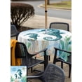 thumbnail image 5 of Square Outdoor Tablecloth With Umbrella Hole And Zipper– Sea Hippocampus Compass Waterproof Patio Table Cover for Party, Picnic, Backyard, 54"x54" , Bule Sea Starfish Shell, 5 of 8
