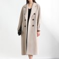 thumbnail image 2 of Gabardina de mujer, abrigo largo cruzado, chaqueta cortavientos, cárdigan, abrigo de invierno, solapas lisas, abrigo de mujer, abrigo de transición cortavientos con bolsillos y botones (3XL), 2 of 6