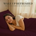 thumbnail image 6 of Sacred Thread Rayon Derived from Bamboo Sheets Twin Size, 18'' Deep Pocket Cooling Sheets for Hot Sleepers, 4 PC Cooling Sheets (Twin Size) (Eggplant), 6 of 9