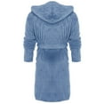 thumbnail image 3 of Prolriy Robes for Women Winter Coat Jacket Plush Lengthened Shawl Bathrobe Home Clothes Long Sleeved Robe Hooded Soft Coat Womens Robe Light Blue XXXXL, 3 of 7