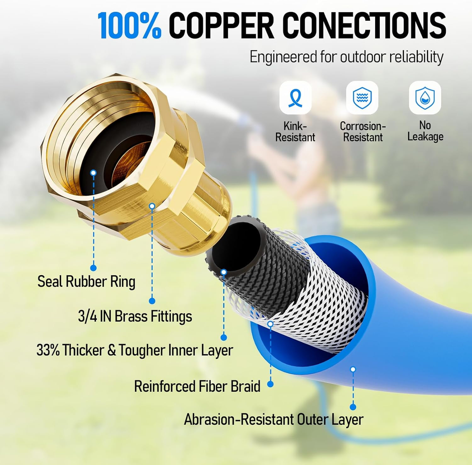 SPECILITE Retractable Hose Reel with 5/8'' 50ft Hot/Cold Garden Water Pipe, Sprayer Nozzle, Heavy Duty Metal Wall Mount Spool