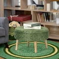 thumbnail image 2 of Homebeez Round Fabric Ottoman Footrest Stool,Step Stool,Sofa Footrest Extra Seating,Green, 2 of 6