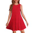 thumbnail image 3 of Girls 2025 Summer Dresses Sleeveless A-Line Casual Dress Lightweight Comfortable Summer Dress with Floral Print ,Sie:130, 3 of 7