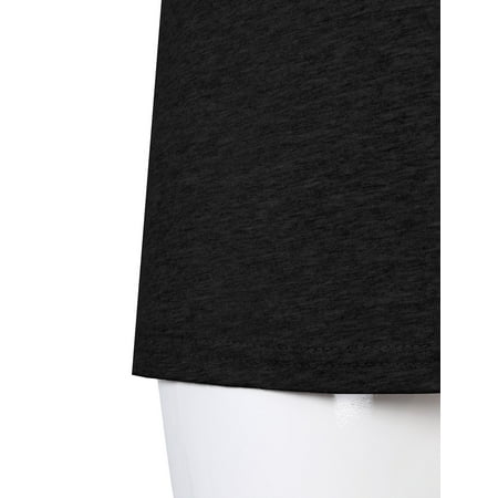 Angels Print T-shirt - Women's round neck solid color loose T-shirt back angel wings printed (cotton new) black S+Leadingstar tag
