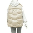 thumbnail image 3 of hirigin Women Vest Down Jacket Winter Warm Lightweight Solid Color Zipper Waistcoat with Pockets Autumn Outerwear, 3 of 4