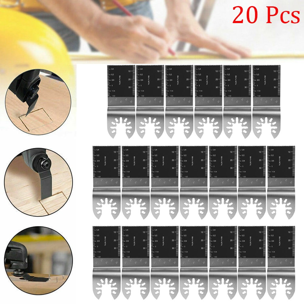 20 PCS Universal Oscillating Multi Tool Saw 34mm Blades Carbon Steel Cutter DIY 